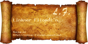 Linkner Filomén névjegykártya